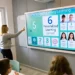 Interactive smartboard in personalized learning classroom.